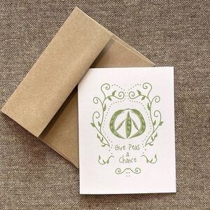 Wholesale Lot 18 Funny Notecards “Give Peas A Chance” Blank Cards & Envelopes
